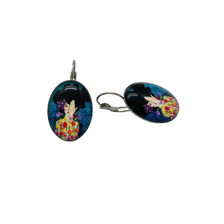 earrings steel silver woman one eye1